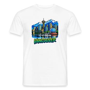 Vancouver Stadtlandschaft Neon - Männer T-Shirt - Weiß - Vorne - AI Model Male 178 dark (178cm)