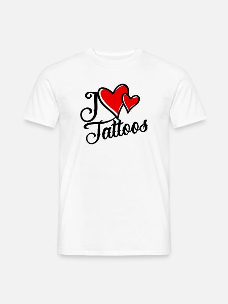 I Love Tattoos - Männer T-Shirt - Weiß