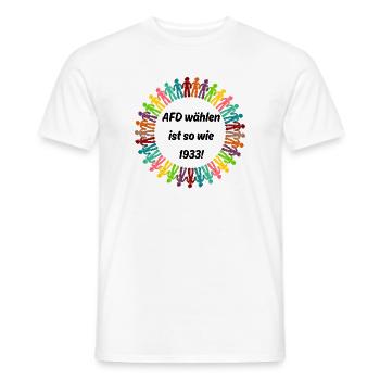 AFD WÄHLEN IST SO WIE 1933, NIE WIEDER IST JETZT - Männer T-Shirt - Weiß - Vorne - AI Model Male 178 dark (178cm)
