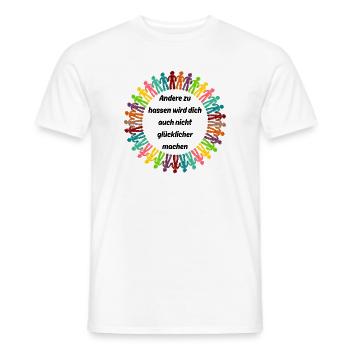ANDERE ZU HASSEN MACHT DICH NICHT GLÜCKLICH NO AFD - Männer T-Shirt - Weiß - Vorne - AI Model Male 178 dark (178cm)
