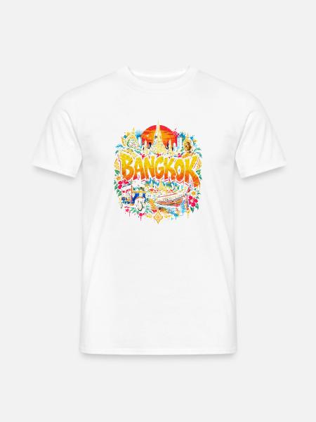 Bangkok Neon Tropenzauber - Männer T-Shirt - Weiß