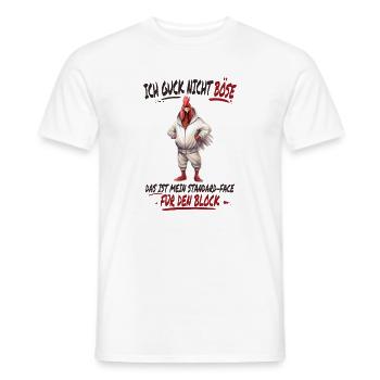 Ich guck nicht böse – Das ist mein Standard-Face  - Männer T-Shirt - Weiß - Vorne - AI Model Male 178 dark (178cm)