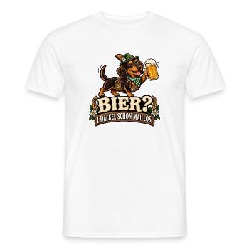 Lustiger Dackel im bayerischen Look - Männer T-Shirt - Weiß - Vorne - AI Model Male 178 dark (178cm)