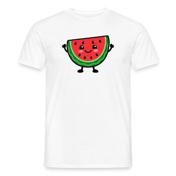 Lächelnde Wassermelonenscheibe Cheer - Männer T-Shirt - Weiß - Vorne - AI Model Male 178 dark (178cm)