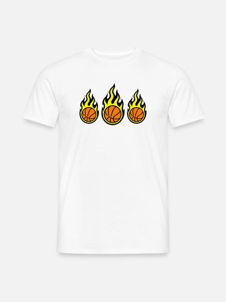 Basketball Flamme Symbol - Männer T-Shirt - Weiß