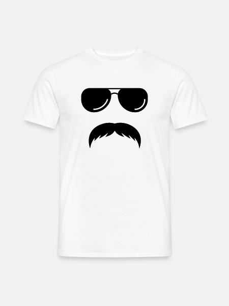 Großer Schnurrbart - Männer T-Shirt - Weiß