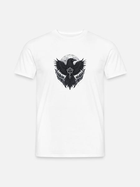 Raben-Mond-Siegel - Männer T-Shirt - Weiß