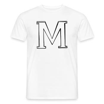 Buchstabe M handgezeichnet - Männer T-Shirt - Weiß - Vorne - AI Model Male 178 dark (178cm)
