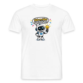 Hab ne Idee frag mich was Roboter Glühbirne Design - Männer T-Shirt - Weiß - Vorne - AI Model Male 178 dark (178cm)