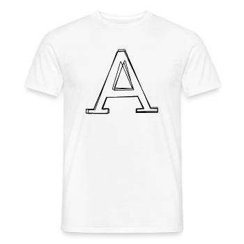 Buchstabe A handgezeichnet - Männer T-Shirt - Weiß - Vorne - AI Model Male 178 dark (178cm)