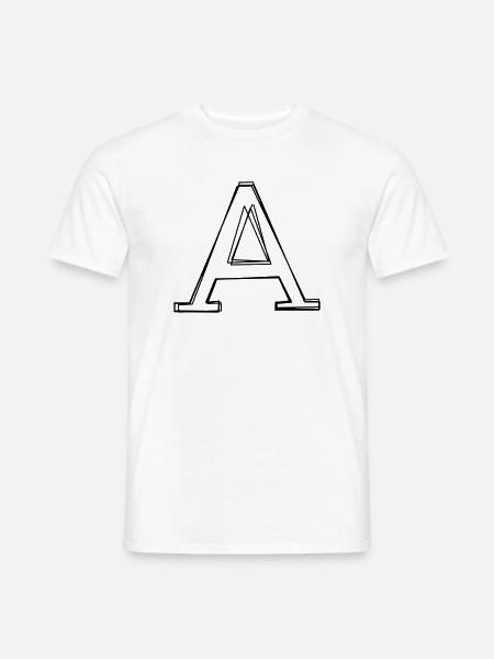 Buchstabe A handgezeichnet - Männer T-Shirt - Weiß