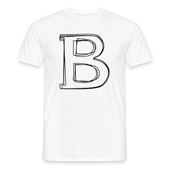 Buchstabe B handgezeichnet - Männer T-Shirt - Weiß - Vorne - AI Model Male 178 dark (178cm)