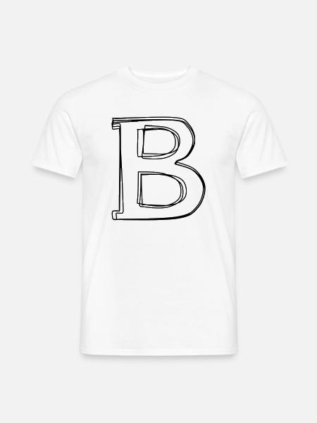 Buchstabe B handgezeichnet - Männer T-Shirt - Weiß