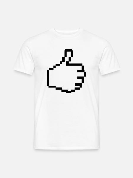 Pixel Like Hand - Männer T-Shirt - Weiß