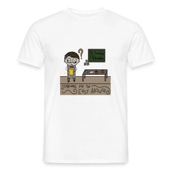 Der fälschende Philosoph - Männer T-Shirt - Weiß - Vorne - AI Model Male 178 dark (178cm)
