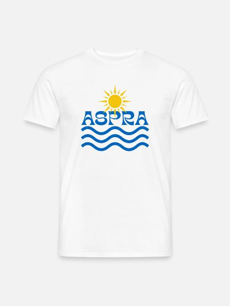 Aspra Sunrise Waves Logo - Männer T-Shirt - Weiß