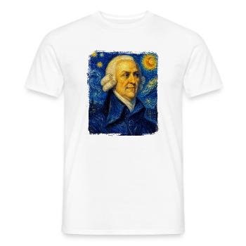 Adam Smith Sternennächte - Männer T-Shirt - Weiß - Vorne - AI Model Male 178 dark (178cm)