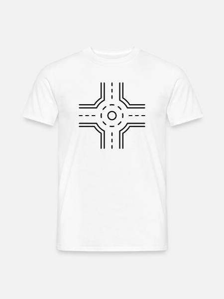 Kreisverkehrsstraßenlinie Symbol - Männer T-Shirt - Weiß