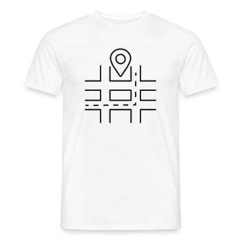 GPS-Straßenkarten-Linien-Symbol - Männer T-Shirt - Weiß - Vorne - AI Model Male 178 dark (178cm)