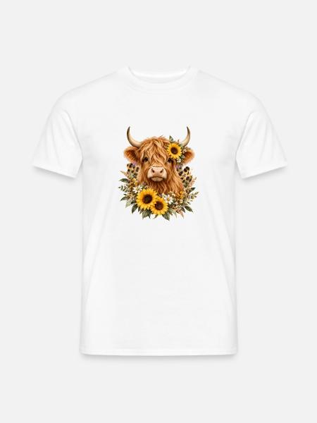 Highland Cow, Schottisches Rind, Hochland Rind - Männer T-Shirt - Weiß