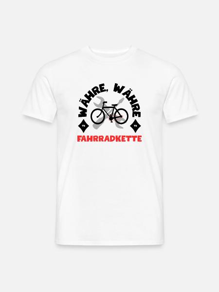 WÄHRE WÄHRE FAHRRADKETTE - Männer T-Shirt - Weiß