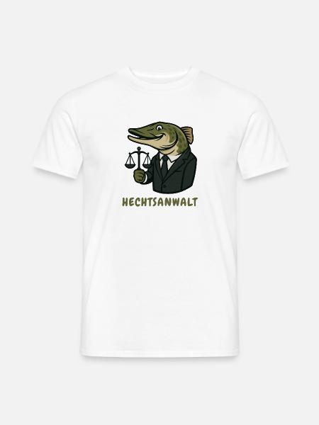 HECHTSANWALT  - Männer T-Shirt - Weiß