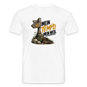 Mein Tempo. Mein Weg. – Buen Camino - Männer T-Shirt - Weiß - Vorne - AI Model Male 178 dark (178cm)