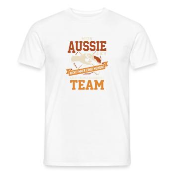 Australian Shepherd Aussie Und Ich Starkes Team - Männer T-Shirt - Weiß - Vorne - AI Model Male 178 dark (178cm)