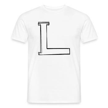 Buchstabe L handgezeichnet - Männer T-Shirt - Weiß - Vorne - AI Model Male 178 dark (178cm)