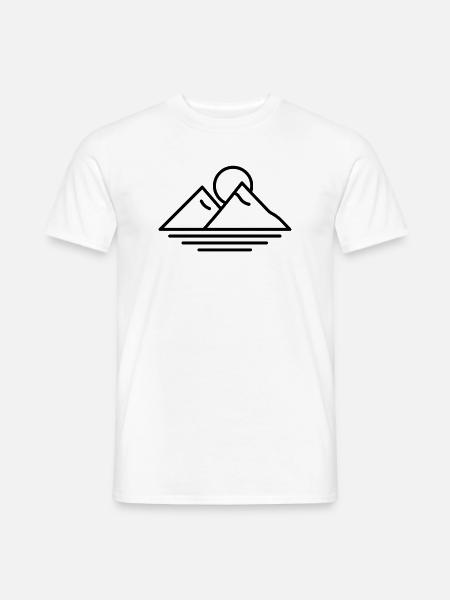 Minimalistische Berge Sea Sun Logo - Männer T-Shirt - Weiß