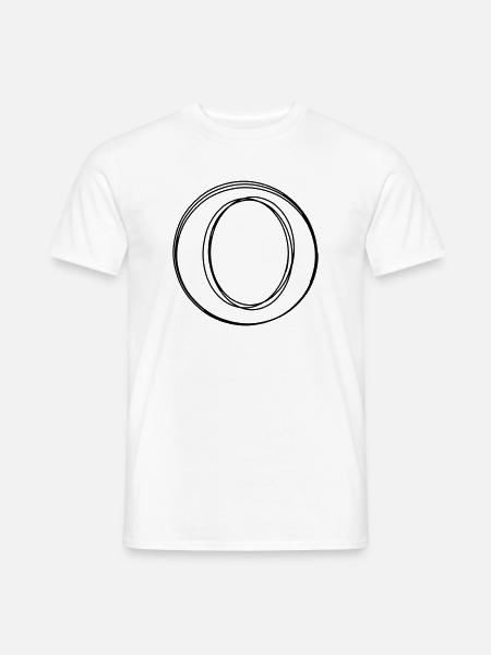 Buchstabe O handgezeichnet - Männer T-Shirt - Weiß
