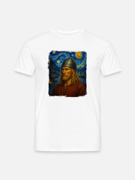 Leif Erikson Sternennacht - Männer T-Shirt - Weiß