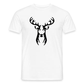 Stilisierte Hirschkopf-Silhouette - Männer T-Shirt - Weiß - Vorne - AI Model Male 178 dark (178cm)