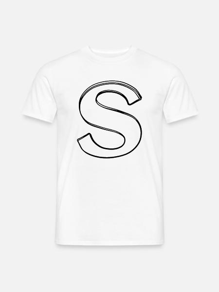 Buchstabe S handgezeichnet - Männer T-Shirt - Weiß