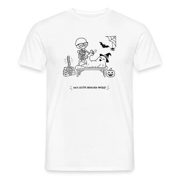 Geister Physio Skelett Physiotherapie Halloween - Männer T-Shirt - Weiß - Vorne - AI Model Male 178 dark (178cm)