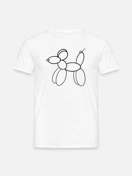 Ballonhund_schwarz - Männer T-Shirt - Weiß