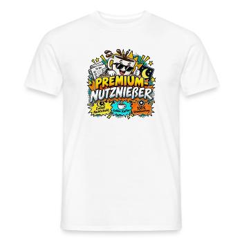 Premium-Nutznießer Kaffeeheld - Männer T-Shirt - Weiß - Vorne - AI Model Male 178 dark (178cm)