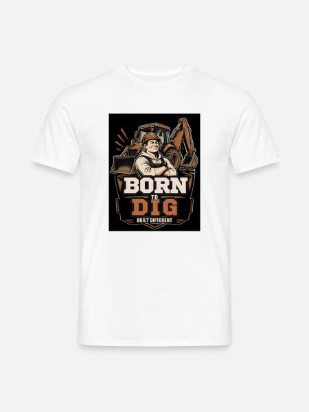 Born to Dig: Built Different - Männer T-Shirt - Weiß