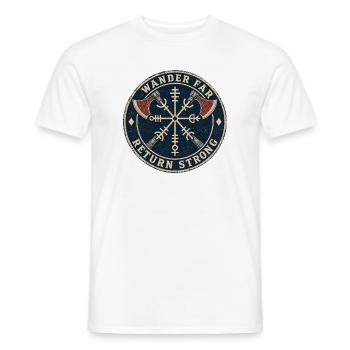 Wander Far, Return Strong — Kreissiegel - Männer T-Shirt - Weiß - Vorne - AI Model Male 178 dark (178cm)