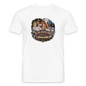 Die Schwanensage von Zwickau – Jungbrunnen-Sage - Männer T-Shirt - Weiß - Vorne - AI Model Male 178 dark (178cm)