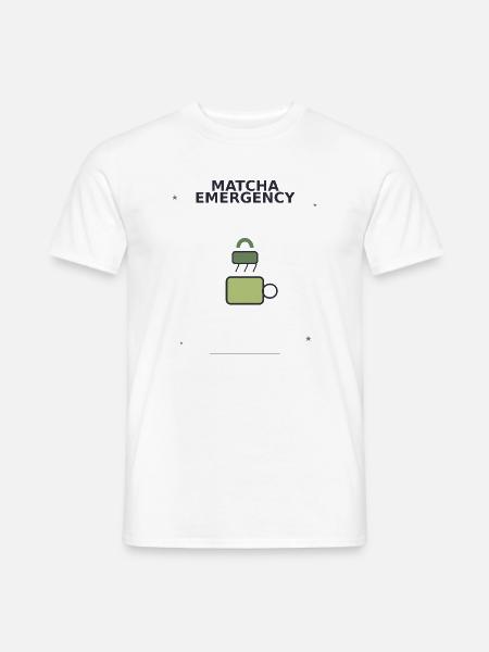 Matcha Notfall Sicherheits-Logo - Männer T-Shirt - Weiß