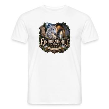 Die Einhornhöhle – Harzer Sage - Männer T-Shirt - Weiß - Vorne - AI Model Male 178 dark (178cm)