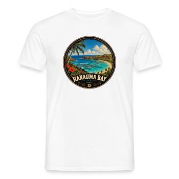 Hanauma Bay Oahu Hawaii Urlaub Vintage - Männer T-Shirt - Weiß - Vorne - AI Model Male 178 dark (178cm)