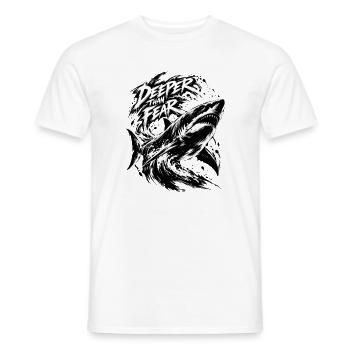 Deeper Than Fear Shark - Männer T-Shirt - Weiß - Vorne - AI Model Male 178 dark (178cm)