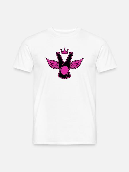 Bierflaschen Fluegel Logo - Männer T-Shirt - Weiß