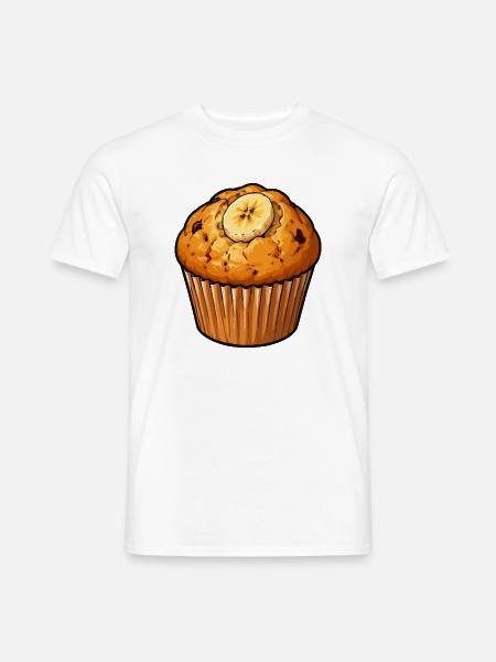Bananen Muffin Illustration - Männer T-Shirt - Weiß