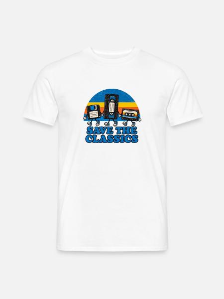 Save the Classics Kassette - Männer T-Shirt - Weiß