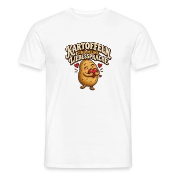 Kartoffeln sind meine Liebessprache - Männer T-Shirt - Weiß - Vorne - AI Model Male 178 dark (178cm)