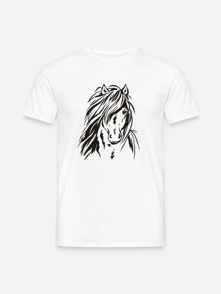 Outline Islandpferd - Männer T-Shirt - Weiß