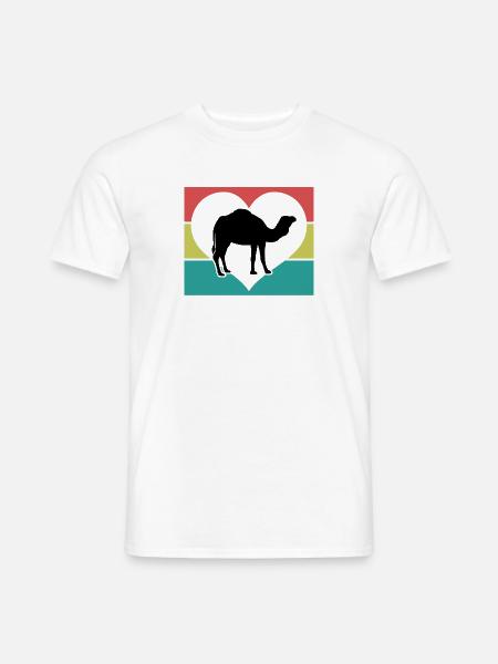 Kamel im Herz - Männer T-Shirt - Weiß